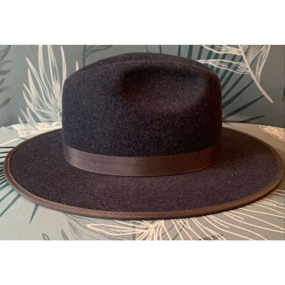 Bruno Capelo Australian Wool blue feather MONARCH fedora HAT sz M